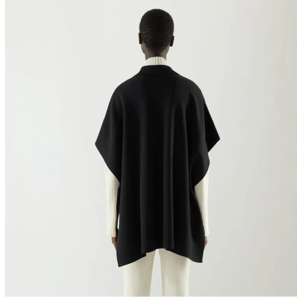 COS Knitted Hybrid-Cape Button Up Poncho Cardigan Sweater in Black One Size - Picture 4 of 14